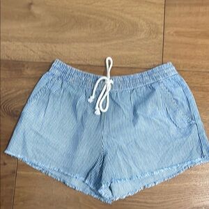 Aerie Drawstring Blue Striped Cute Comfy Shorts
